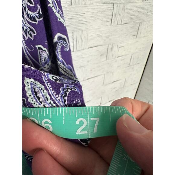 J Jill women’s dress button up Bohemian Paisley, purple 3/4 sleeve plus size ￼ - Picture 8 of 11